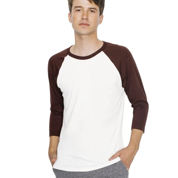 USA-Made 50/50 Poly/Cotton Raglan Three-Quarter Sleeve Tee Thumbnail